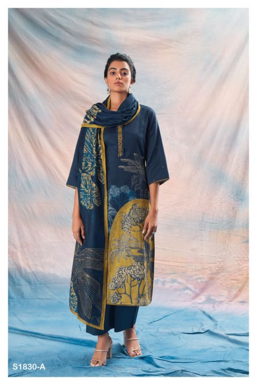 Janece S1830 By Ganga Printed Cotton Dress Material Catalog